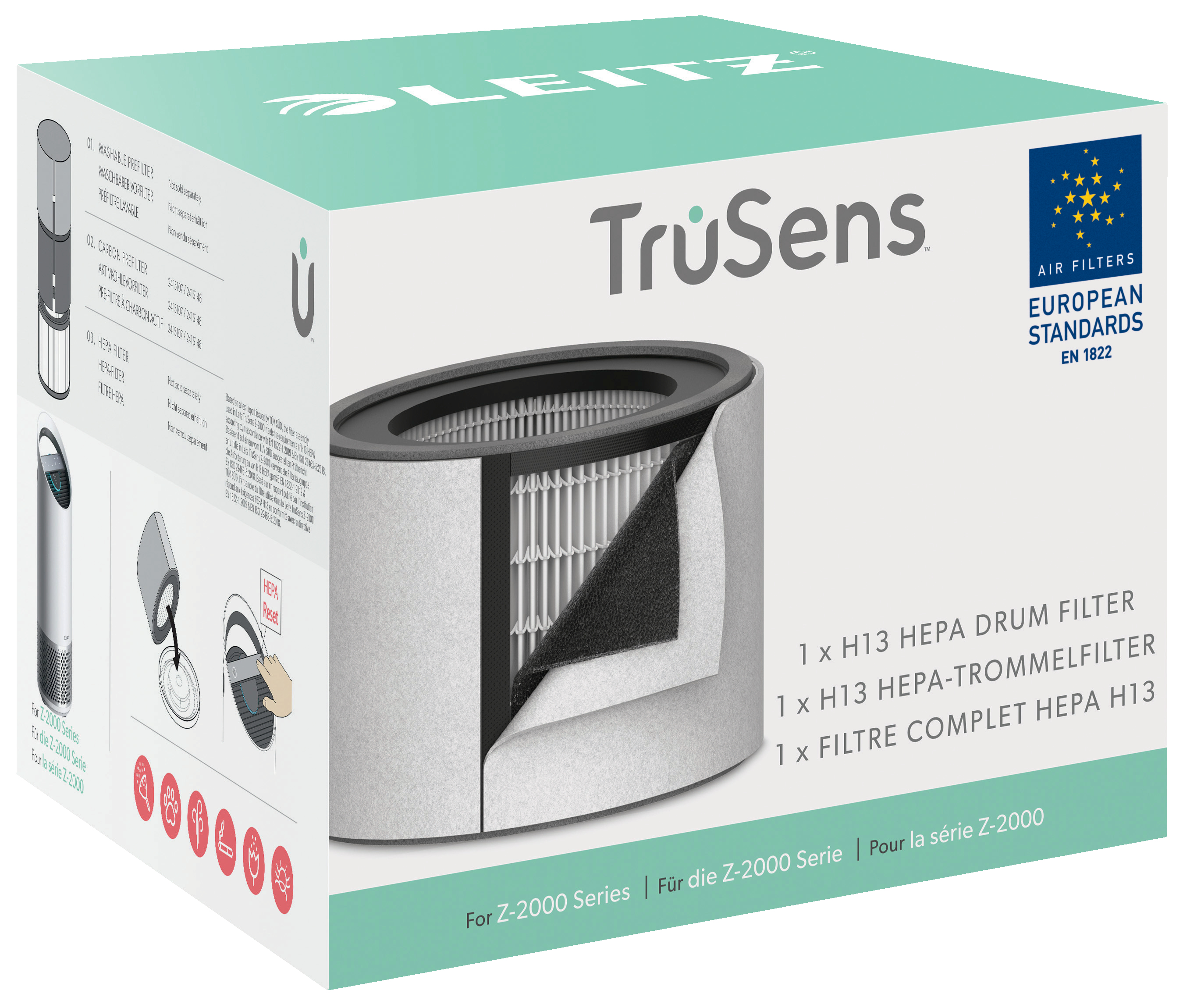 Leitz Ersatz-3-In-1 H13 HEPA-Filter für TruSens Luftreiniger Z-2000