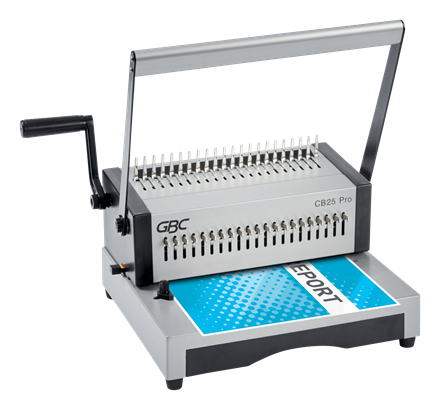 GBC CombBind CB25 Pro – A4 Bindegerät, 25 Blatt stanzen, 500 Blatt binden, Kunststoffkamm bis 51 mm, Metall, silber