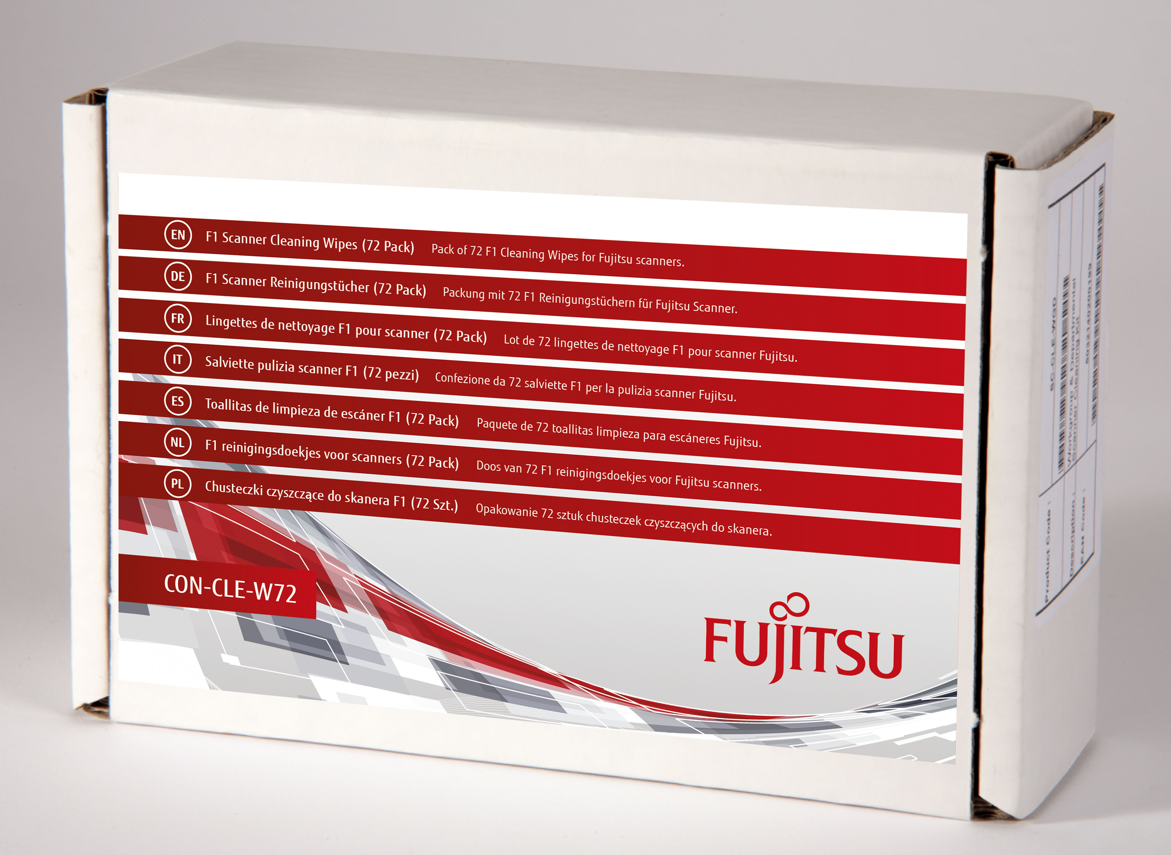 Fujitsu F1 Scanner Cleaning Wipes - Reinigungstücher (Wipes) (Packung mit 72) - für fi-7030, 71XX, 72XX, 74XX, Network Scanner N7100, SP-11XX, 1425