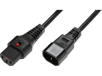 MicroConnect - Spannungsversorgungs-Verlängerungskabel - IEC 60320 C14 zu IEC 60320 C13 - 3 m - Schwarz