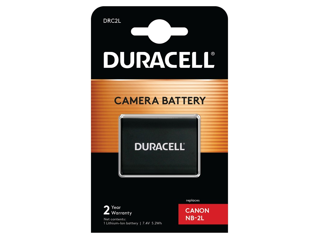 Duracell DRC2L - Kamerabatterie Li-Ion 650 mAh - für Canon ZR300, ZR400, ZR500, ZR600, ZR700, ZR800, ZR830, ZR850, ZR900, ZR930, ZR950, ZR960 (DRC2L)