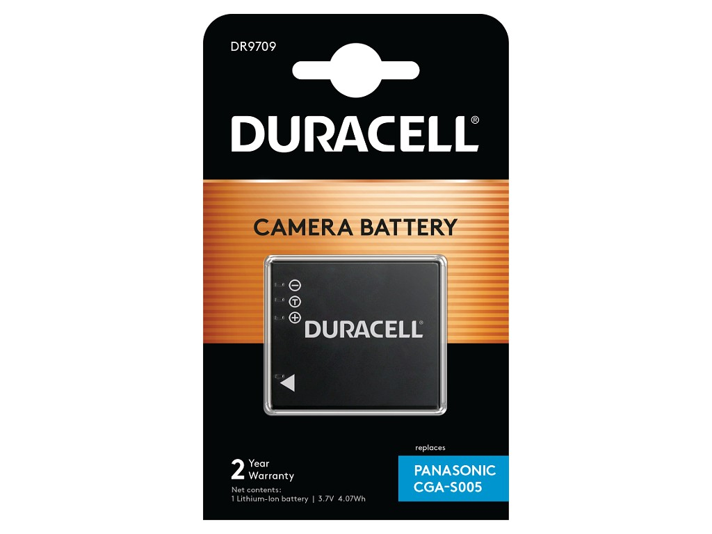Duracell - Batterie - Li-Ion - 1 Ah - Schwarz - für Panasonic Lumix DMC-FX01, FX07, FX10, FX100, FX12, FX3EB-K, FX50, FX8GK, FX9EG, LX2EB-K (DR9709)