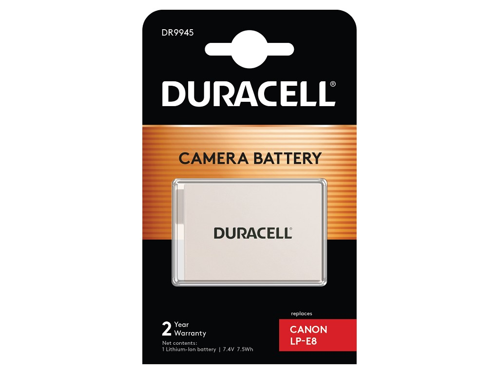 Duracell DR9945 - Kamerabatterie Li-Ion 1020 mAh - für Canon EOS 600, 650, 700, Kiss X4, Kiss X5, Kiss X7i, Rebel T3i, Rebel T4i, Rebel T5i