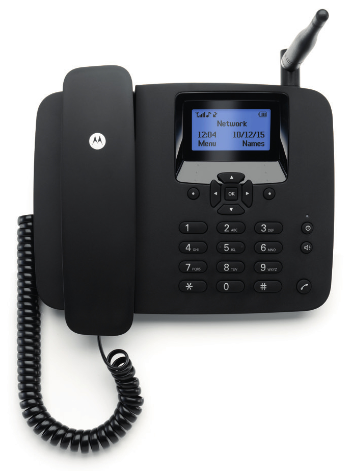 Motorola FW200L - DECT-Telefon - Kabelgebundenes Mobilteil - Freisprecheinrichtung - 1000 Eintragungen - Anrufer-Identifikation - Schwarz (107FW200L)