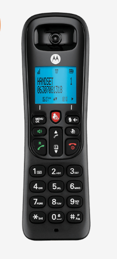 Motorola CD4001 - DECT-Telefon - Kabelloses Mobilteil - Freisprecheinrichtung - 50 Eintragungen - Anrufer-Identifikation - Schwarz (107CD4001)