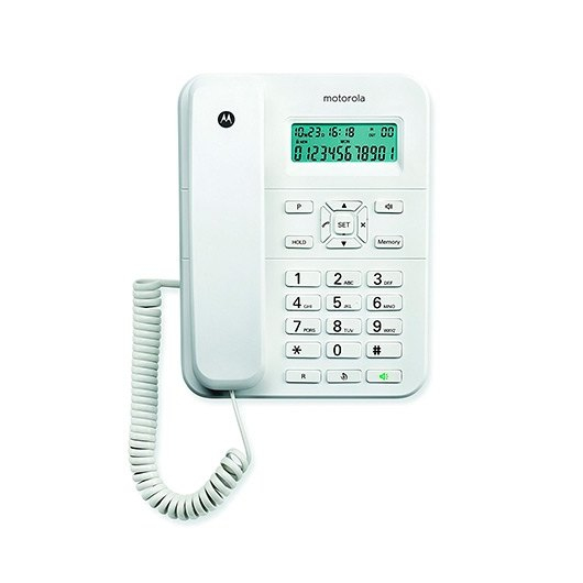 Motorola CT202 Analoges Telefon Anrufer-Identifikation Weiß (E08000CT2N1AES/W)