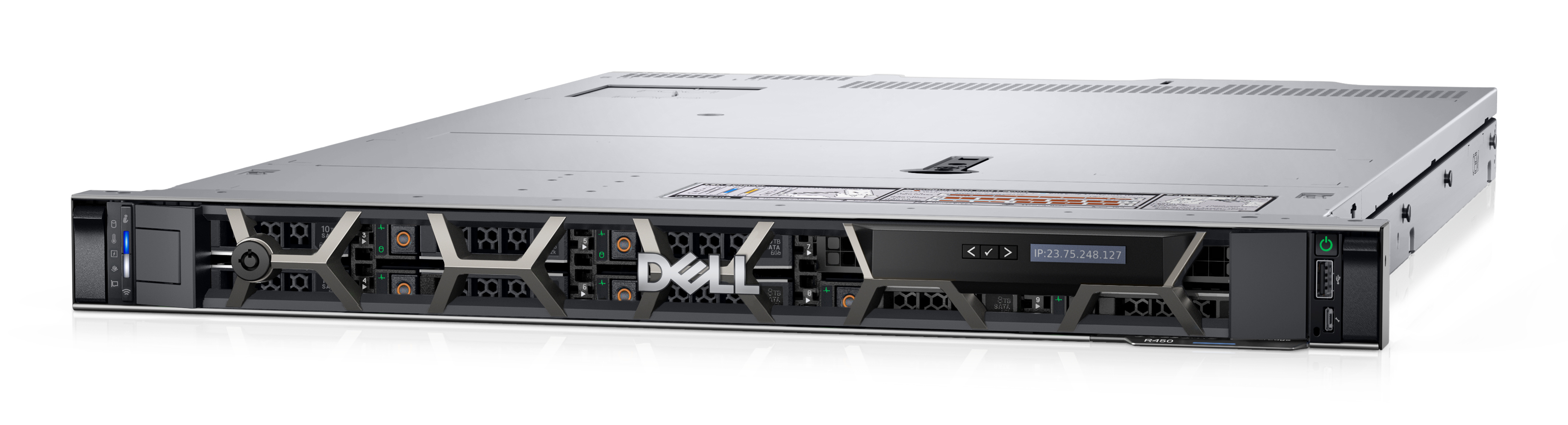 Dell PowerEdge R450 - Server - Rack-Montage - 1U - zweiweg - 1 x Xeon Silver 4309Y / 2.8 GHz - RAM 16 GB - SAS - Hot-Swap 6.4 cm (2.5) Schacht/Schächte - SSD 480 GB - Matrox G200 - GigE - kein Betriebssystem - Monitor: keiner - Schwarz - BTP - Dell S