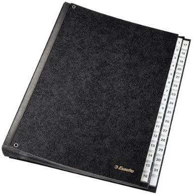 Esselte Pultordner A4 1-31 31 Fächer Hartpappe schwarz