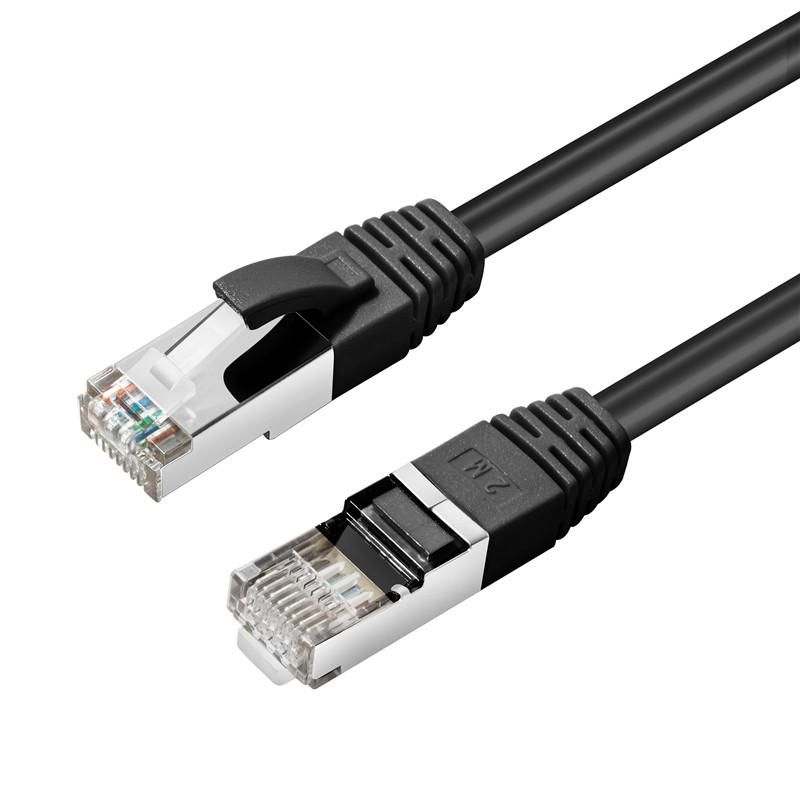 MicroConnect - Patch-Kabel - RJ-45 (M) zu RJ-45 (M) - 7.5 m - 6 mm - S/FTP - CAT 6a - halogenfrei, Innen, geformt, ohne Haken - Schwarz
