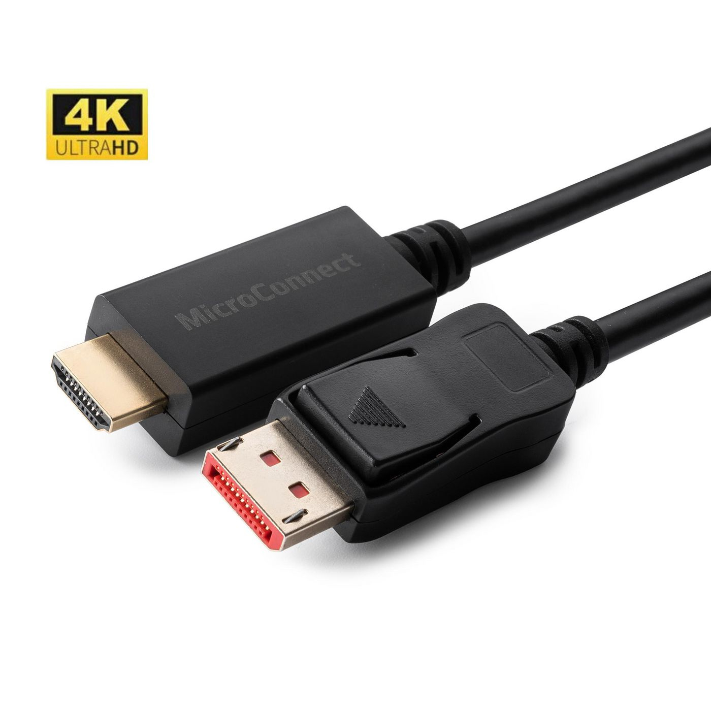 MicroConnect - Adapterkabel - DisplayPort männlich eingerastet zu HDMI männlich - 2 m - Schwarz - unterstützt 4K 60 Hz (4096 x 2160)