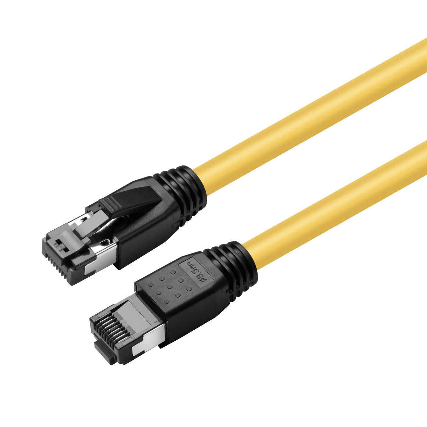 MicroConnect - Patch-Kabel - RJ-45 (M) zu RJ-45 (M) - 5,0m - S/FTP - CAT 8,1 - halogenfrei, ohne Haken - Gelb (MC-SFTP805Y)
