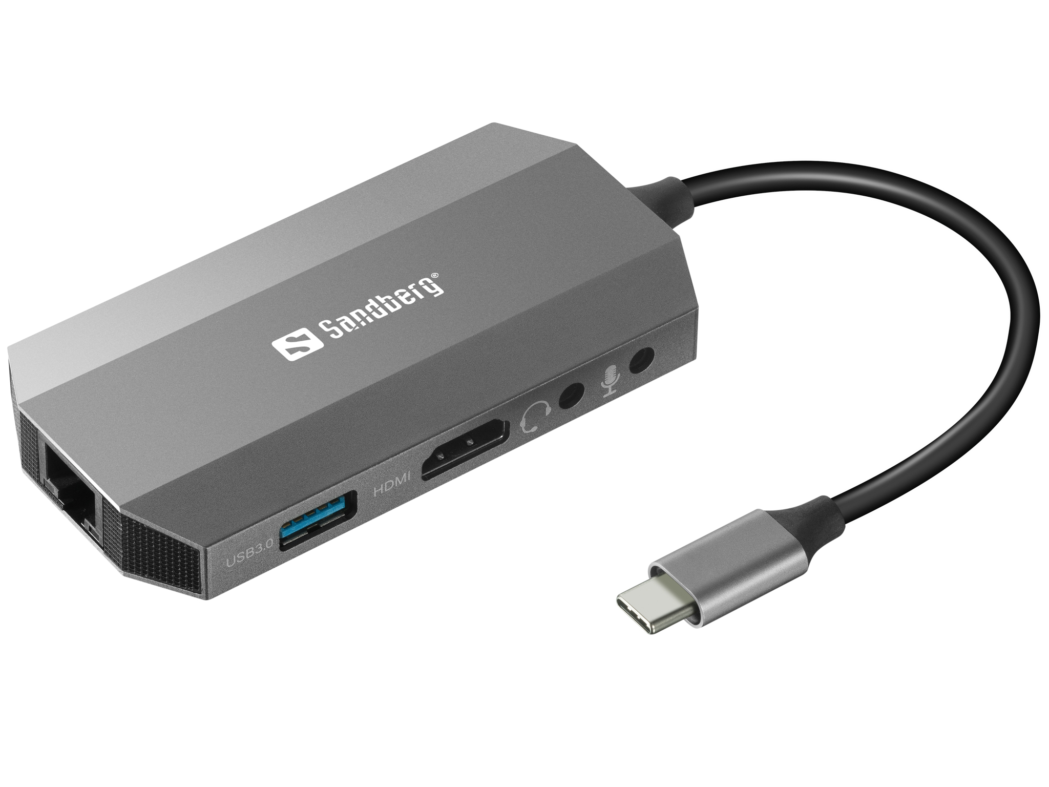 Sandberg USB-C 6-in1 Travel Dock - Dockingstation - USB-C - HDMI - 1GbE (136-33)