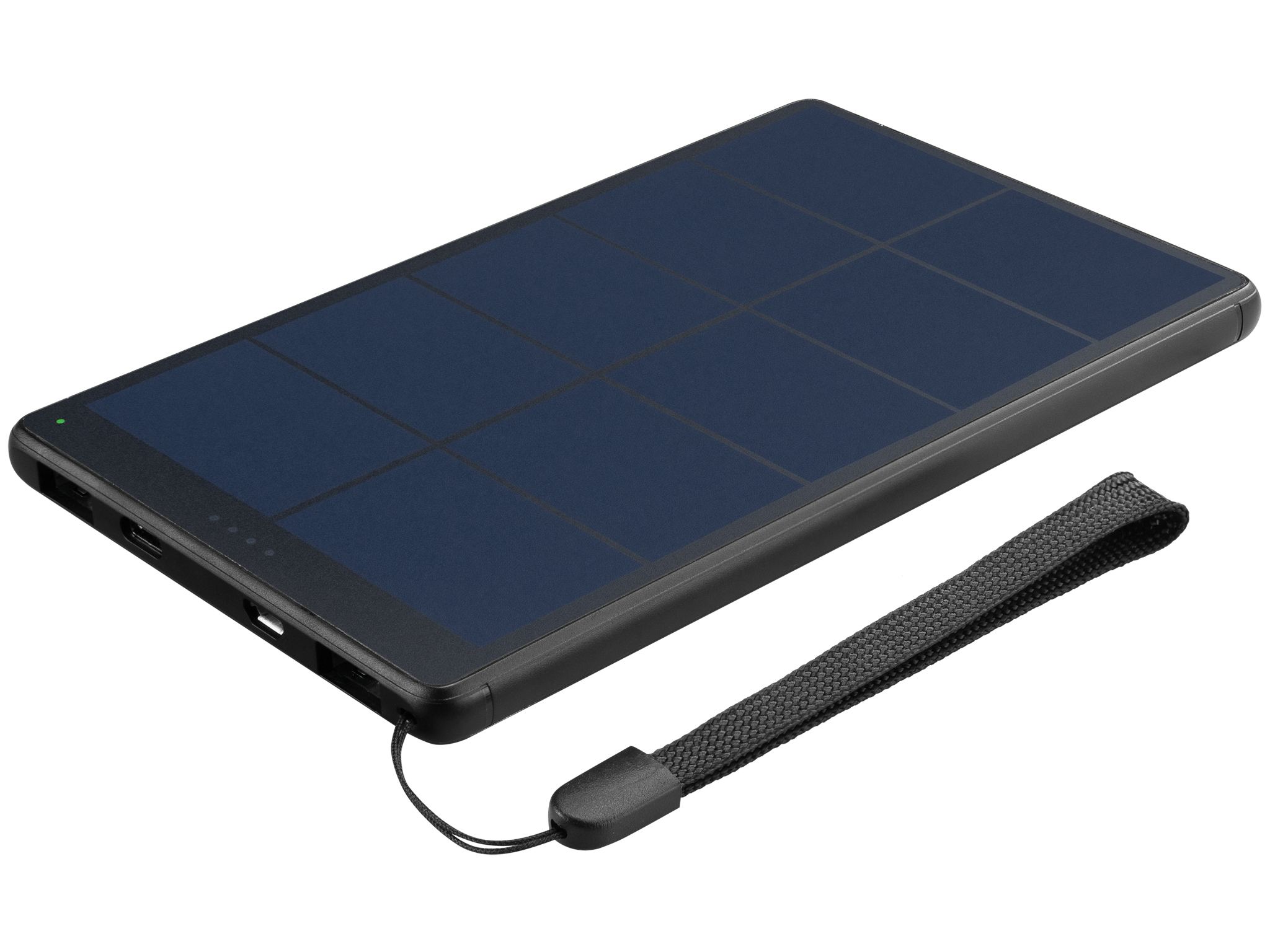 Sandberg Urban Solar Powerbank 10000 - Solar-Powerbank - 10000 mAh - 37 Wh - 18 Watt - 3 A - QC 3.0 (2 x USB, USB-C) - auf Kabel: Micro-USB, USB-C