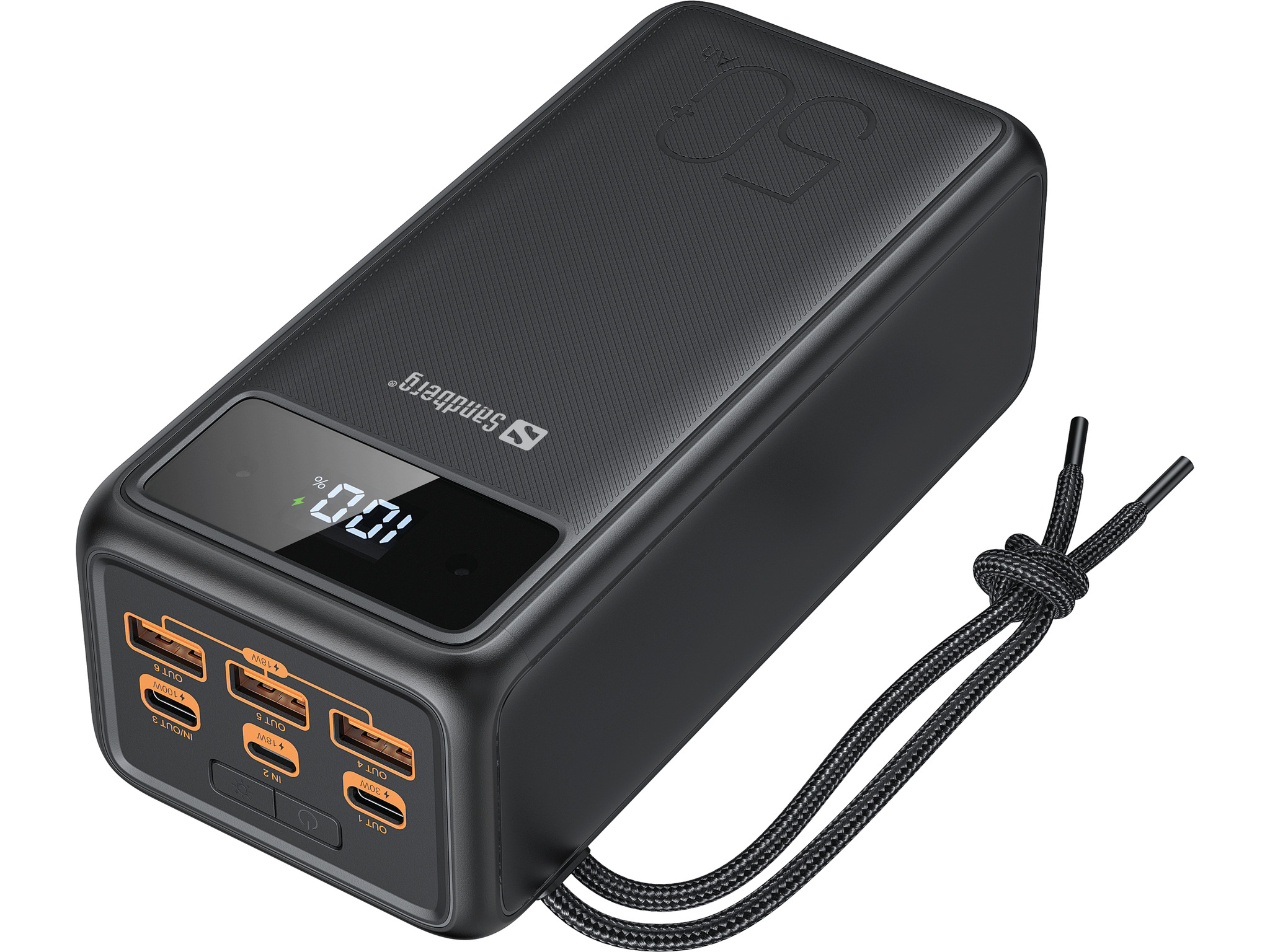 Sandberg Active - Powerbank - 50000 mAh - 185 Wh - 5 A - 3 Ausgabeanschlussstellen (USB) - auf Kabel: USB-C (420-75)