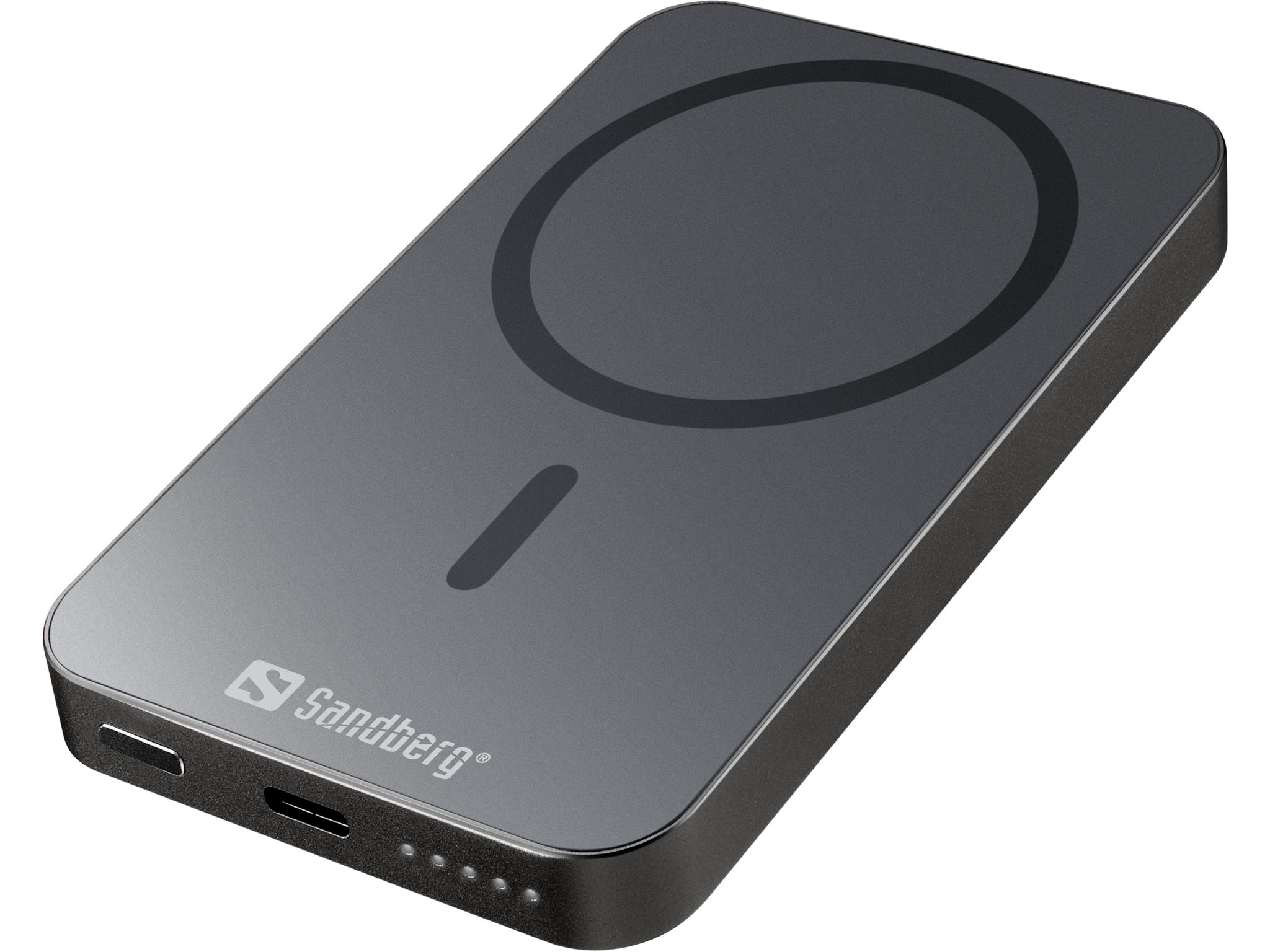 Sandberg Mag Wireless Powerbank 5000 ALU - 5000 mAh - Lithium - Power Delivery - Kabelloses Aufladen - Schwarz (420-96)