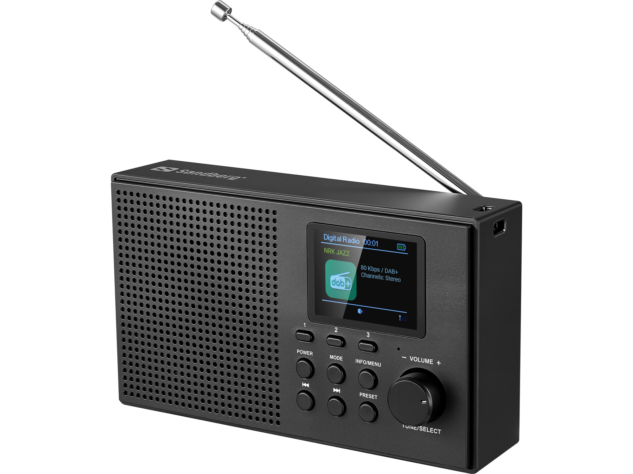 Sandberg Speaker Radio DAB+BT Recharge 421-39 tragbar DAB+/FM 3W Schwarz