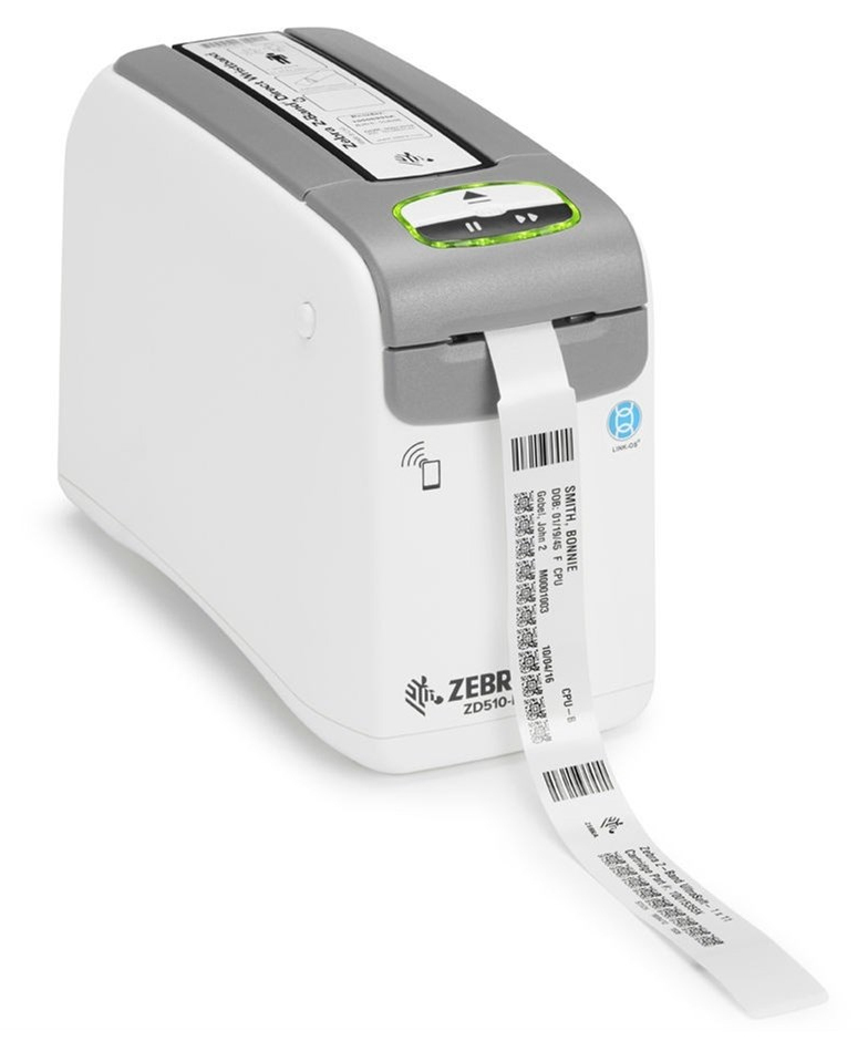 Zebra ZD510, 12 Punkte/mm (300dpi), USB, Ethernet, RTC, ZPLII Wristband-Drucker, Healthcare, Thermodirekt, 12 Punkte/mm (300dpi), Druckbreite (max.): 30mm, Geschwindigkeit (max.): 102mm/Sek., USB, Ethernet, ZPLII, XML, RAM: 256MB, Flash: 512MB, Real 