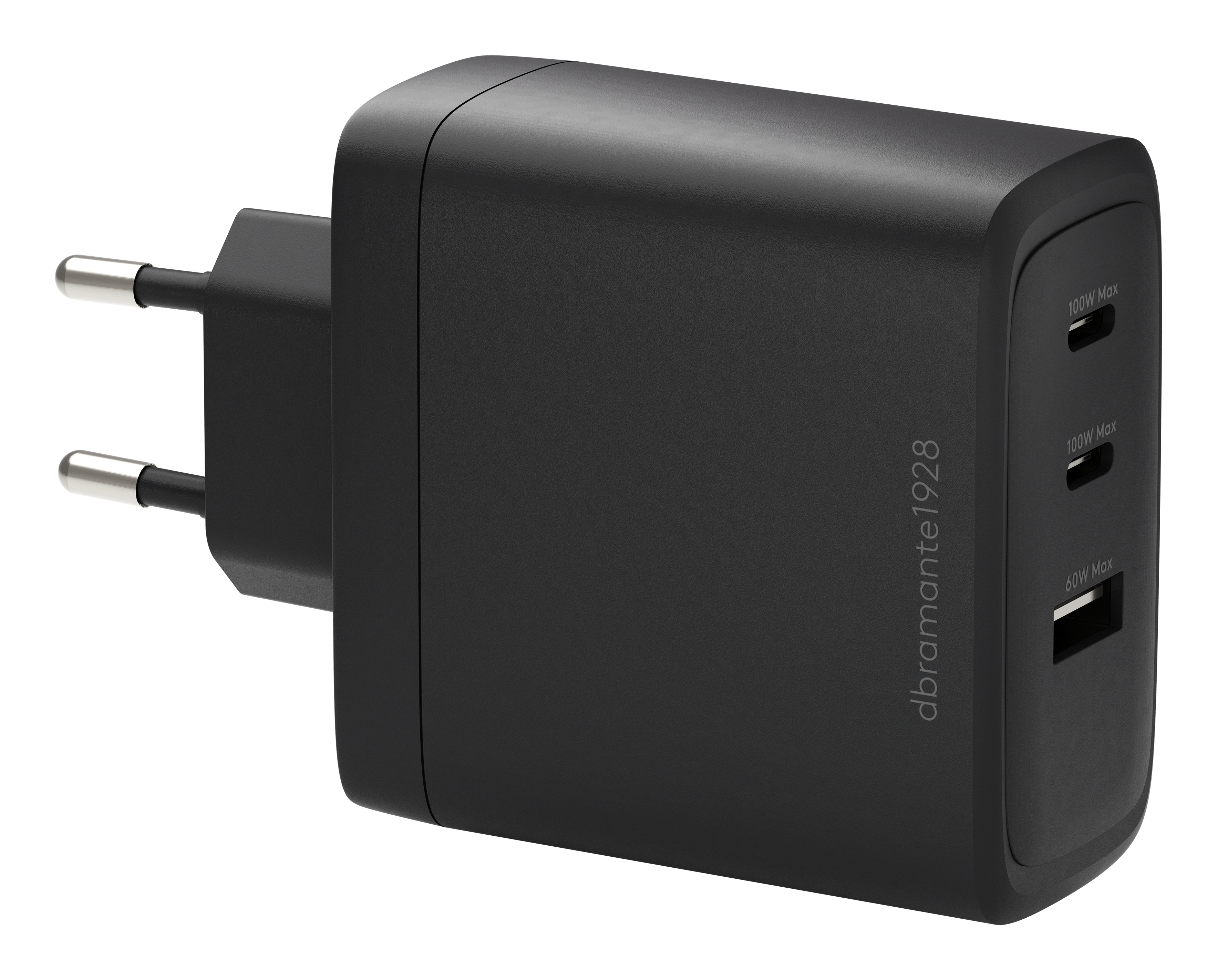 dbramante1928 re-charge - Netzteil - 100 Watt - 3 Ausgabeanschlussstellen (2 x USB-C, USB) - Schwarz (CI10EUBL7230)