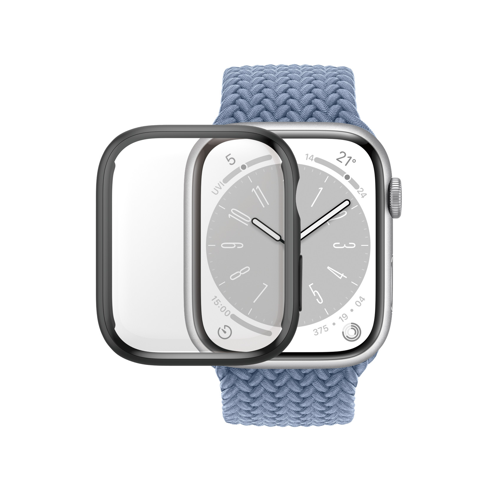 Displayschutz Full Body (Antibakt.) für Apple Watch 7/8 (41mm) schwarz