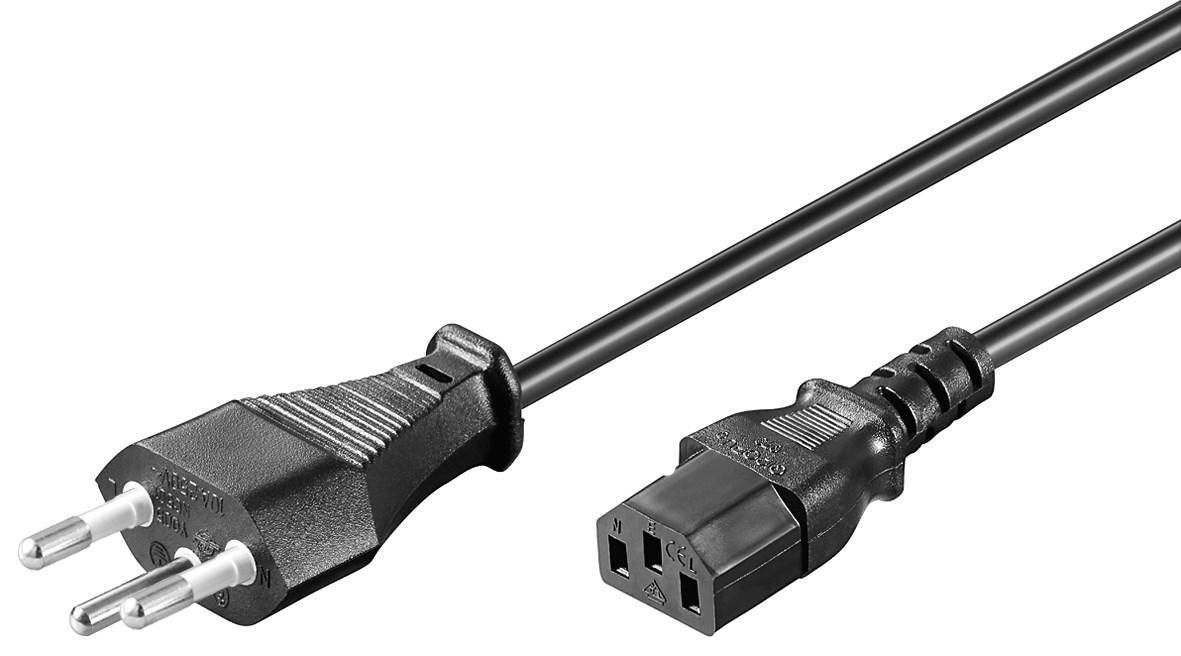 MicroConnect - Stromkabel - SEV 1011 (M) zu power IEC 60320 C13 - 5,0m - Schwarz - Schweiz (PE160450)