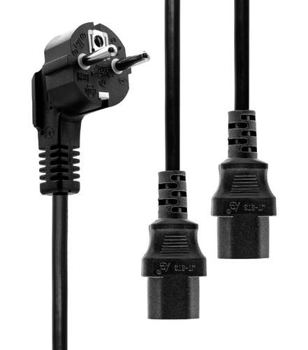 MicroConnect - Netz-Splitter - CEE 7/7 (M) zu IEC 60320 C13 - 3 m - Schwarz