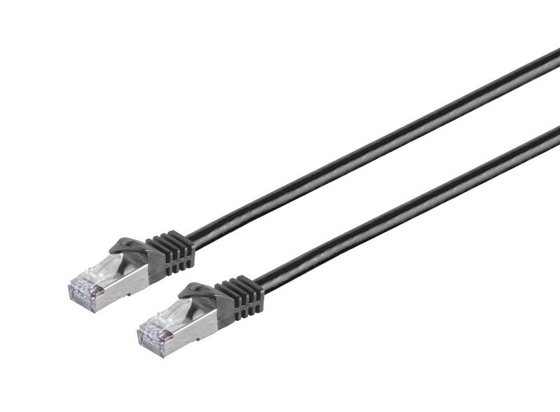 MicroConnect - Netzwerkkabel - RJ-45 (M) zu RJ-45 (M) - 10,0m - SFTP, PiMF -Cat.7 Rohkabel - ohne Haken - Schwarz (SFTP710S)
