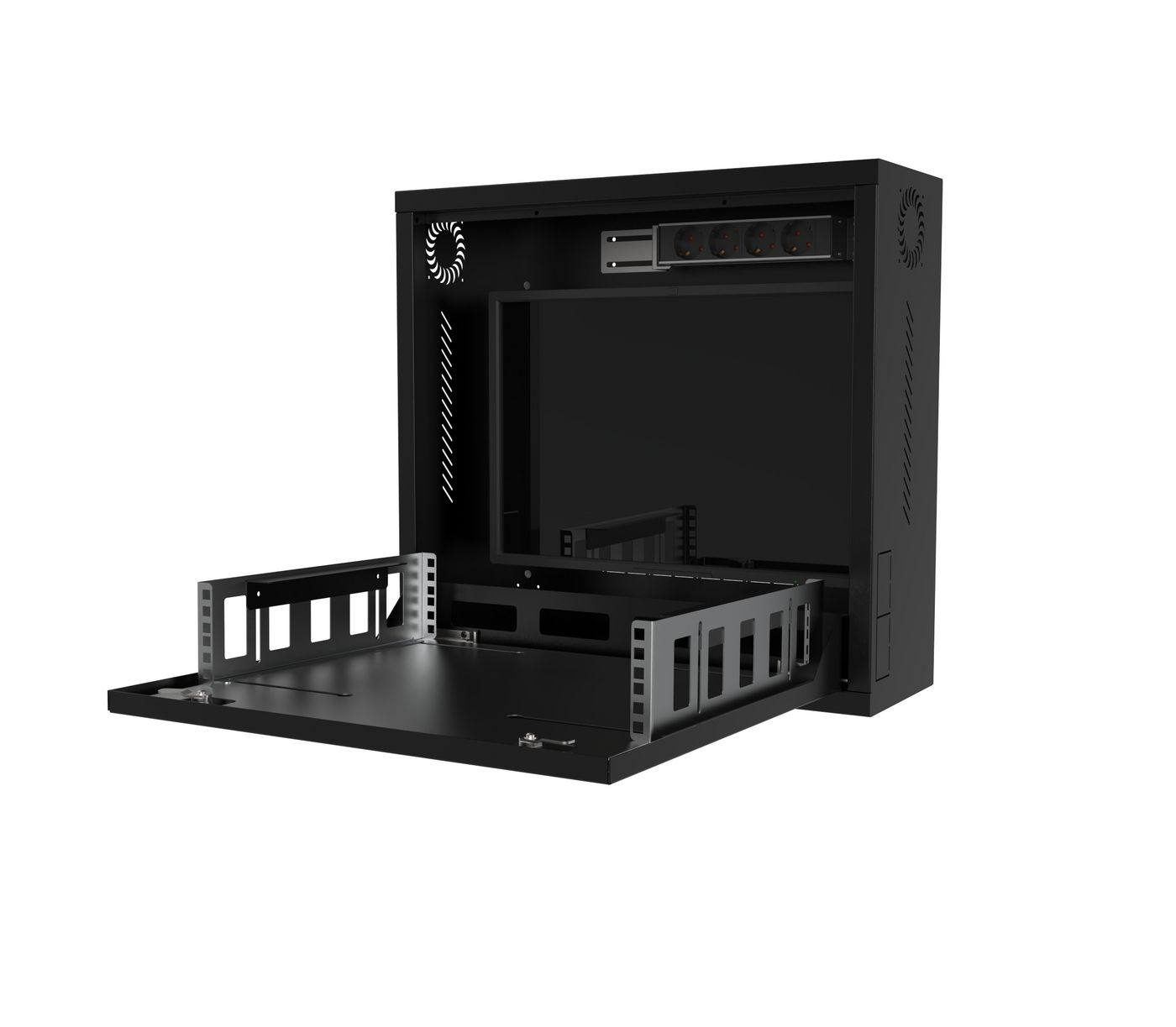 Lanview 19 1U Rack Wall Mount 580 x 546 150mm Surveillance Box (RWSLMBL1)