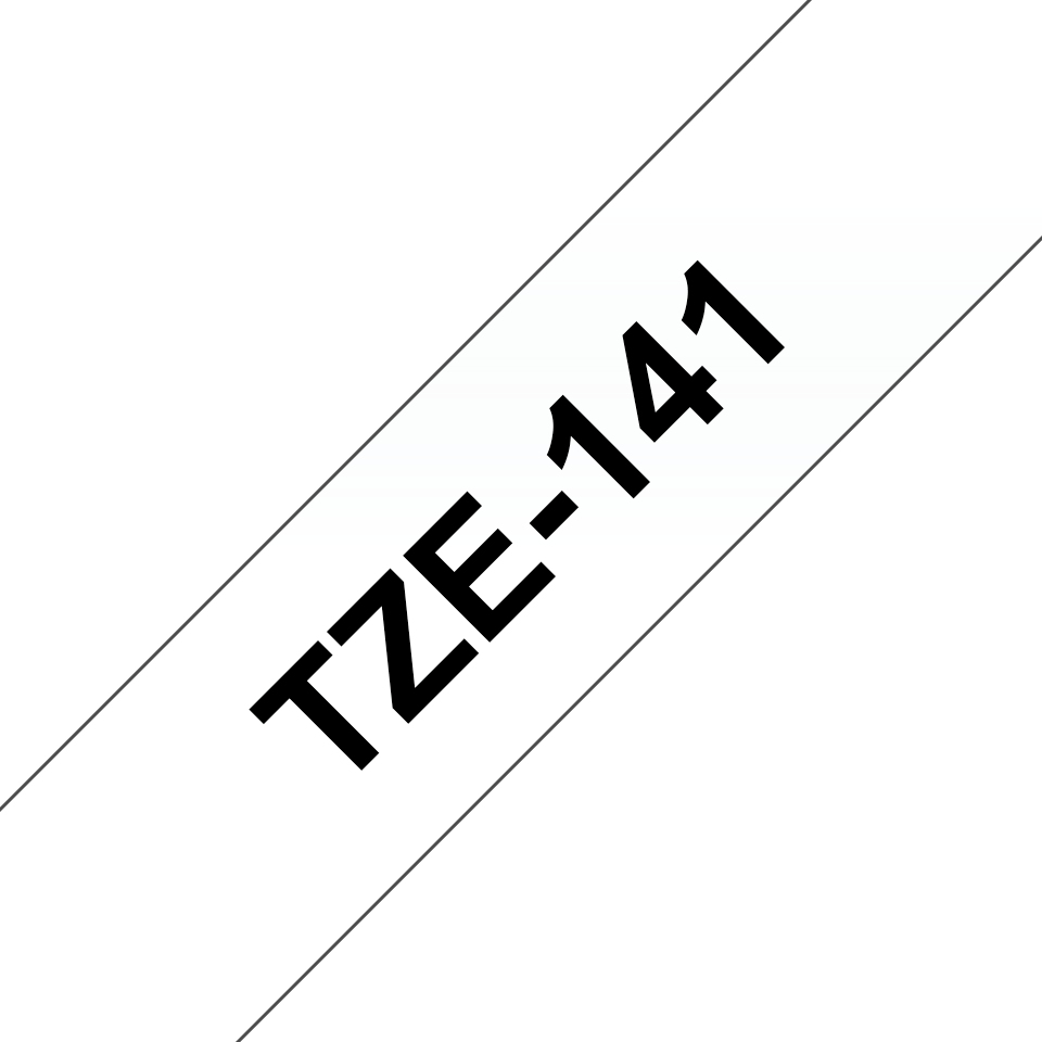 Brother TZe-141 - Standard-Klebstoff - schwarz auf durchsichtig - Rolle (1,8 cm x 8 m) 1 Kassette(n) laminiertes Band - für Brother PT-P750, P950, P-Touch PT-E310, P-Touch Cube PT-P910, P-Touch Cube Plus PT-P710 (TZE-141)