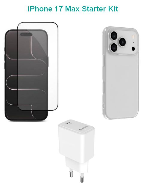 eSTUFF Kit für iPhone 17 Pro - Ladegerät, Schutzhülle und Schutzfolie