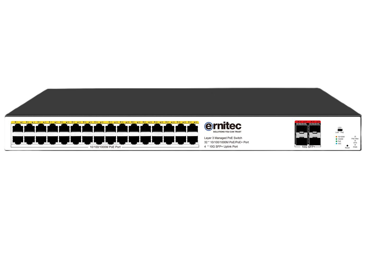 Ernitec ELECTRA-M232-1GB-460W 36-Port Gigabit Managed PoE Switch 4x 10G SFP+