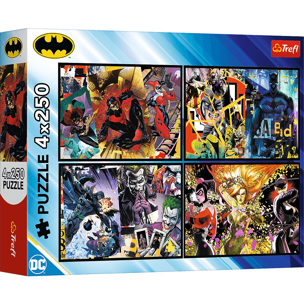 Trefl 4 Puzzles - Batman in action 250 Teile Puzzle Trefl-13310