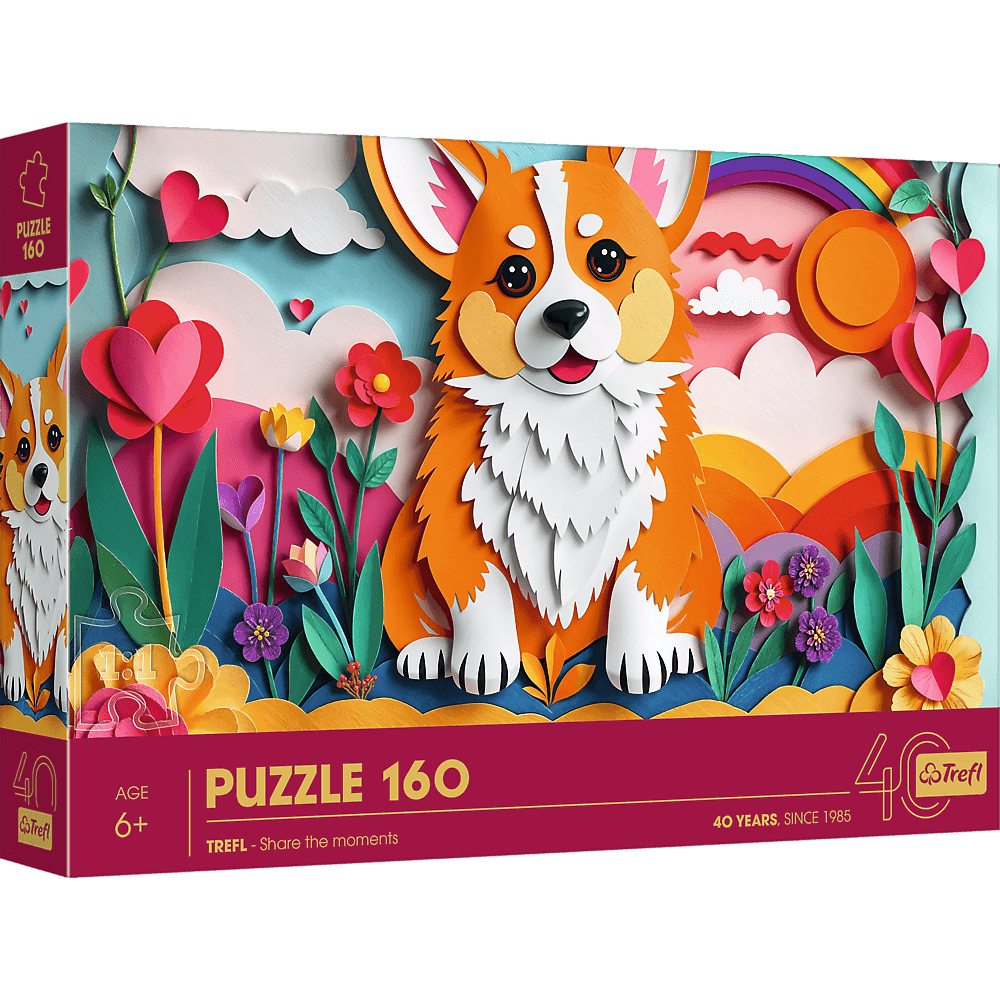 Trefl 40 Jahre Trefl - Paper Art - Kleiner Hund 160 Teile Puzzle Trefl-40050