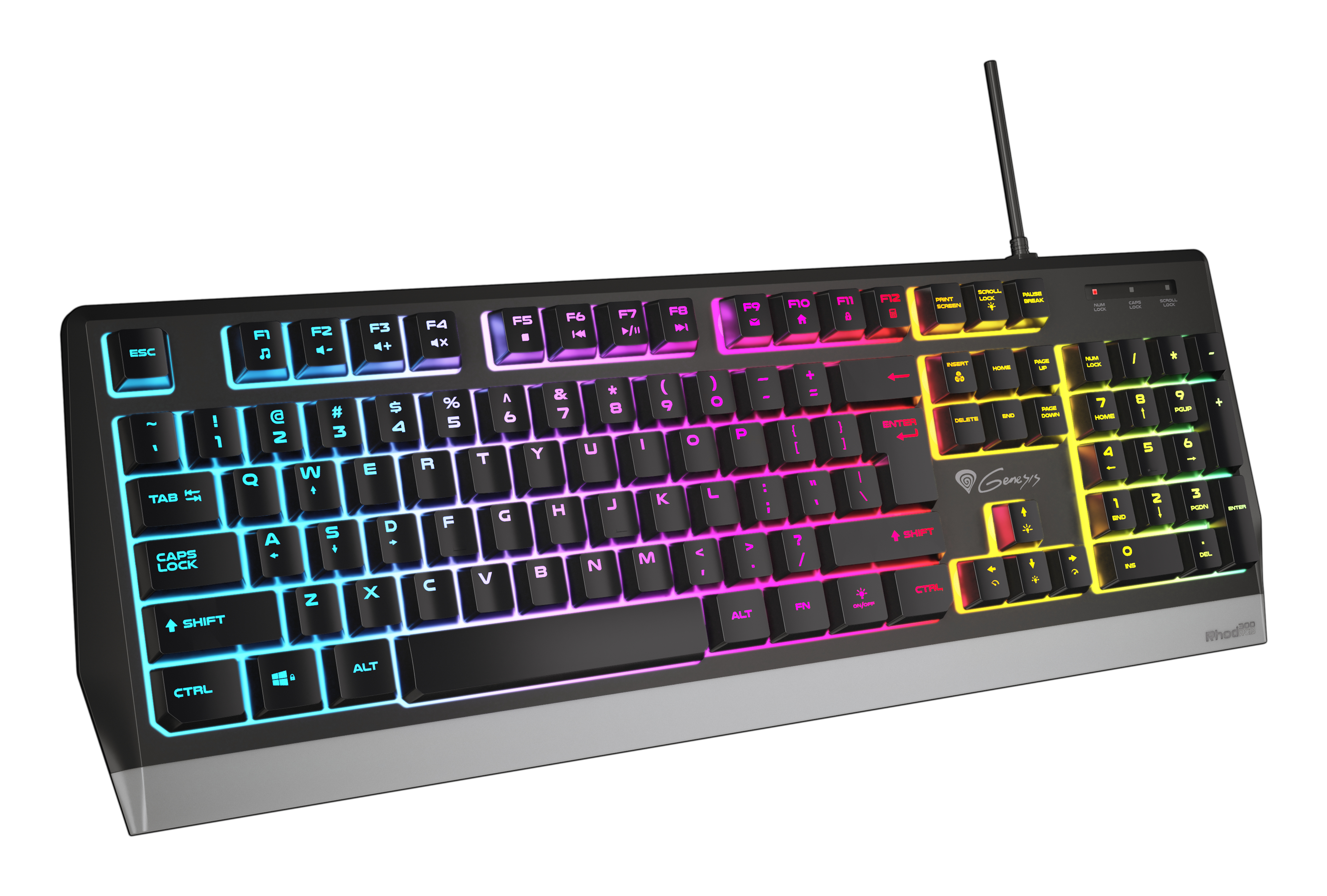 GENESIS Rhod 300 RGB Tastatur Gaming USB QWERTY Englisch Schwarz (NKG-1528)
