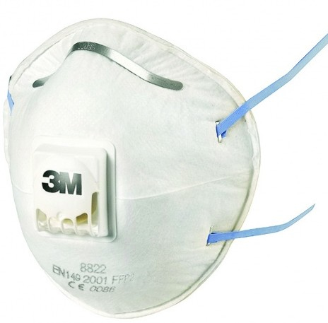 Atemschutzmaske 3M Cool Flow™ 8822, Typ FFP2, 94 % Partikelfilterung, mit Ventil, weiß, 3 Stück