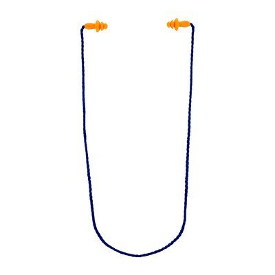Gehörschutzstöpsel 3M 1271, wiederverwendbar, SNR-Wert 26 dB, mit Kordel, TPE, orange, 1 Paar, in Kissenverpackung