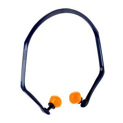 Bügelgehörschutz 3M 1310, EN 352 2:2020, Kopfbügel für 2 Trageposition, SNR-Wert 24-25 dB, wiederverwendbar, 1 Bügel und 2 Paar Ohrstöpsel, blau-orange