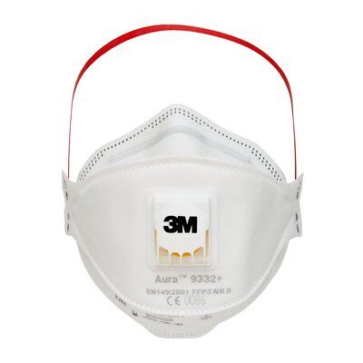 3M Atemschutzmasken Aura™ Comfort Cool Flow™ 9332+ FFP3 NR D EN 149:2001, 5 St.
