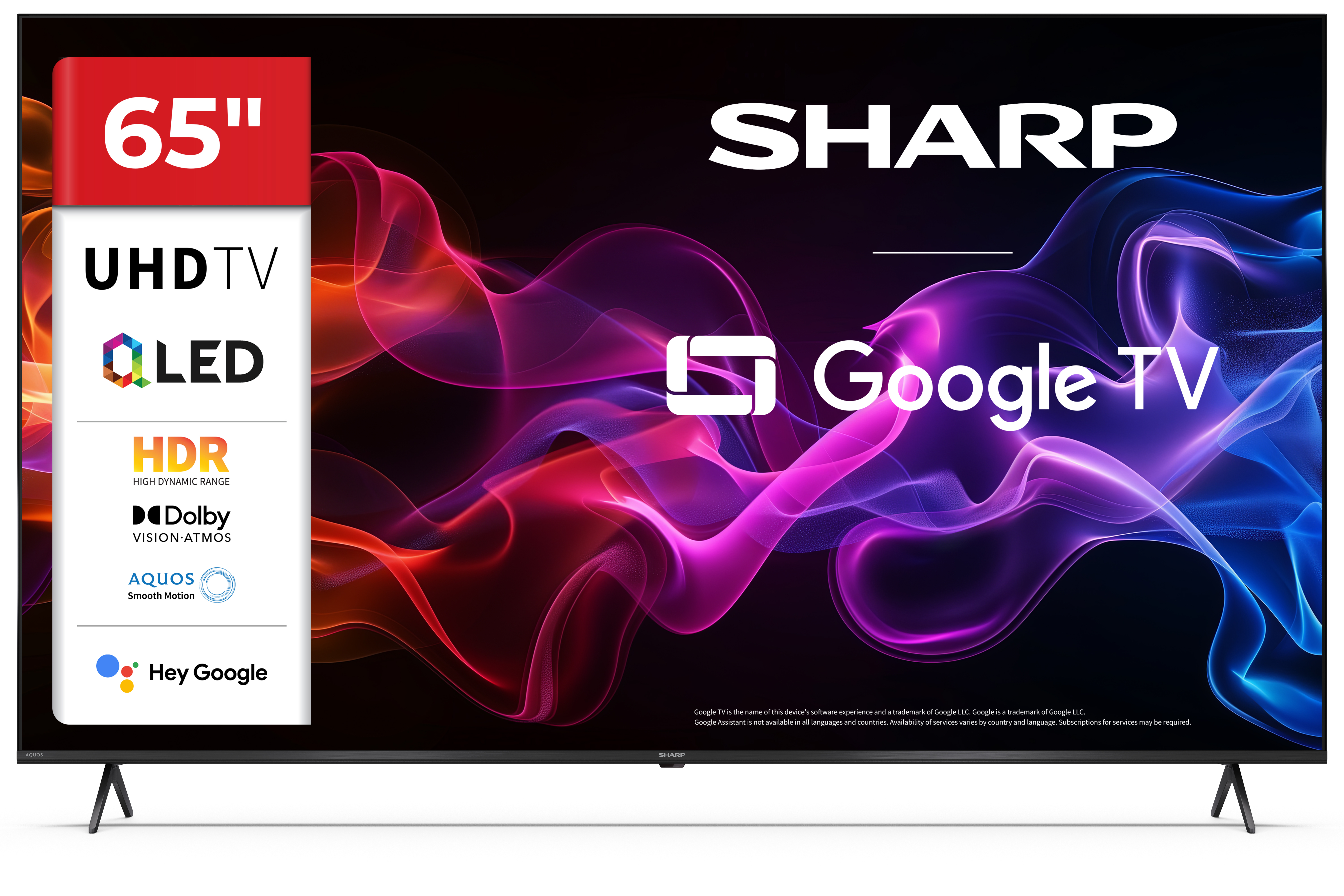 Sharp 65HP5265E 65 Zoll 4K Ultra HD QLED Google TV Fernseher Dolby Vision Atmos HDMI 2.1 Quantum Dot