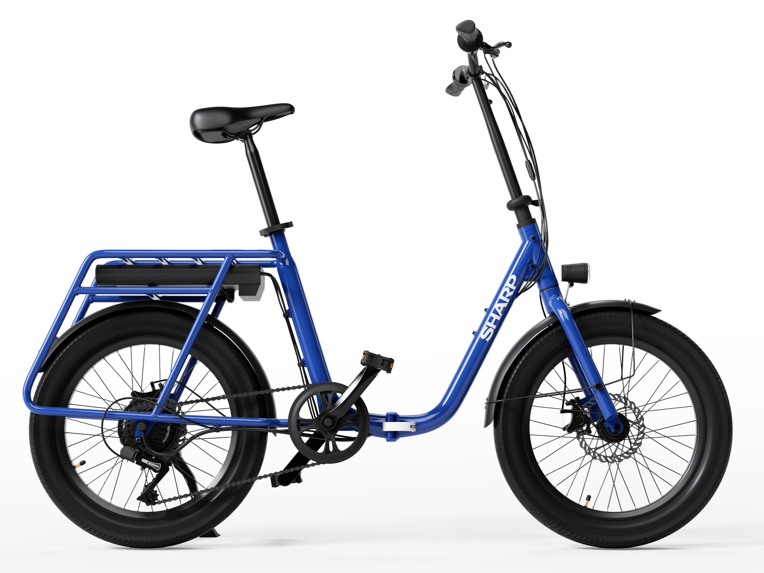 SHARP BD03EBL - faltbares e-Bike - 20 Zoll Klapprad (250W, 10,4 Ah Batterie, 7-Gang, 25km/h, bis zu 40km) - blau