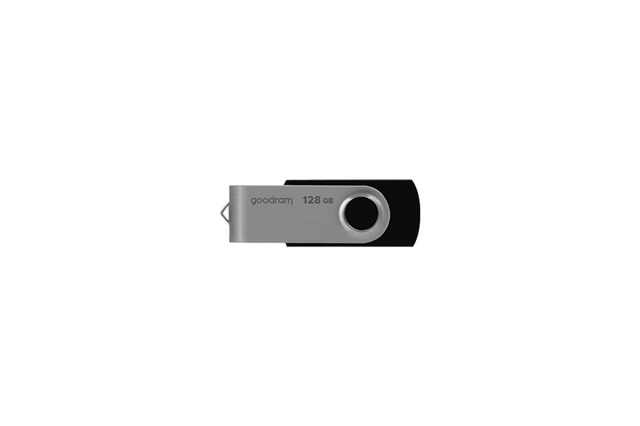 Goodram 128GB USB 2.0 - USB 2.0 - Typ A - Mac OS X 10.5 Leopard - Mac OS X 10.6 Snow Leopard - Mac OS X 10.7 Lion - Mac OS X 10.8 Mountain Lion - - Drehring - Schwarz - Silber - Schockresistent - Röntgenstrahlenbeständig (UTS2-1280K0R11)