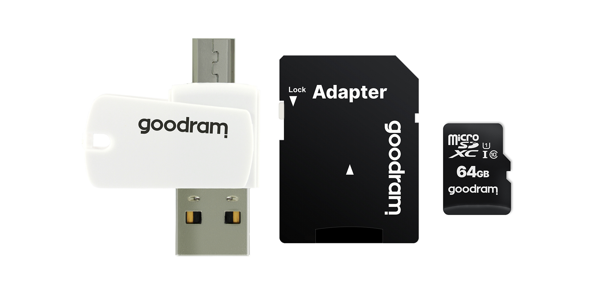 Goodram All in one M1A4-0640R12 Speicherkarte 64 GB MicroSDXC Klasse 10 UHS-I + Der Kartenleser (M1A4-0640R12)