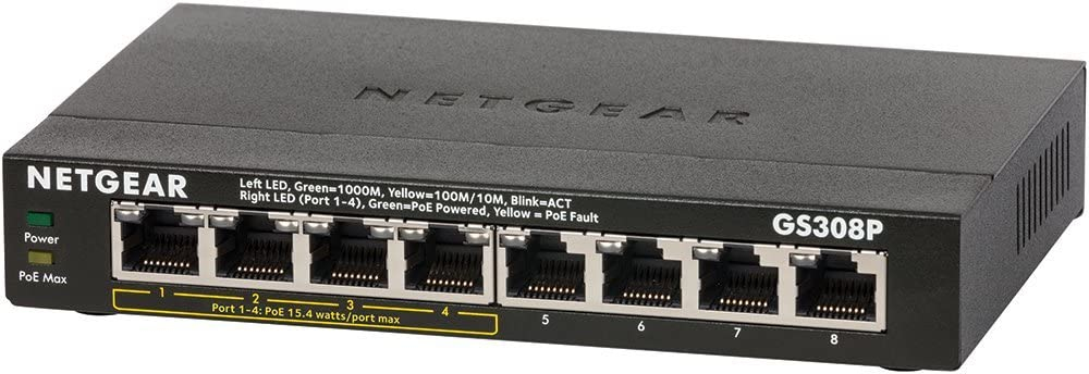 Netgear Netgear GS308P 8-Port Gigabit PoE Switch Metallgehäuse