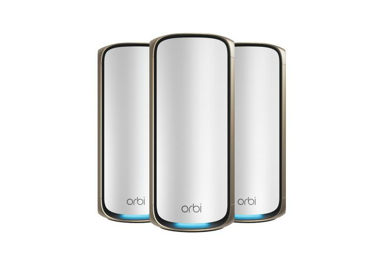 NETGEAR Orbi 970 Series RBE973S - WLAN-System - (Router, 2 Extender) - Netz 10GbE, 2,5GbE, Wi-Fi 7 Quad-Band (RBE973S-100EUS)