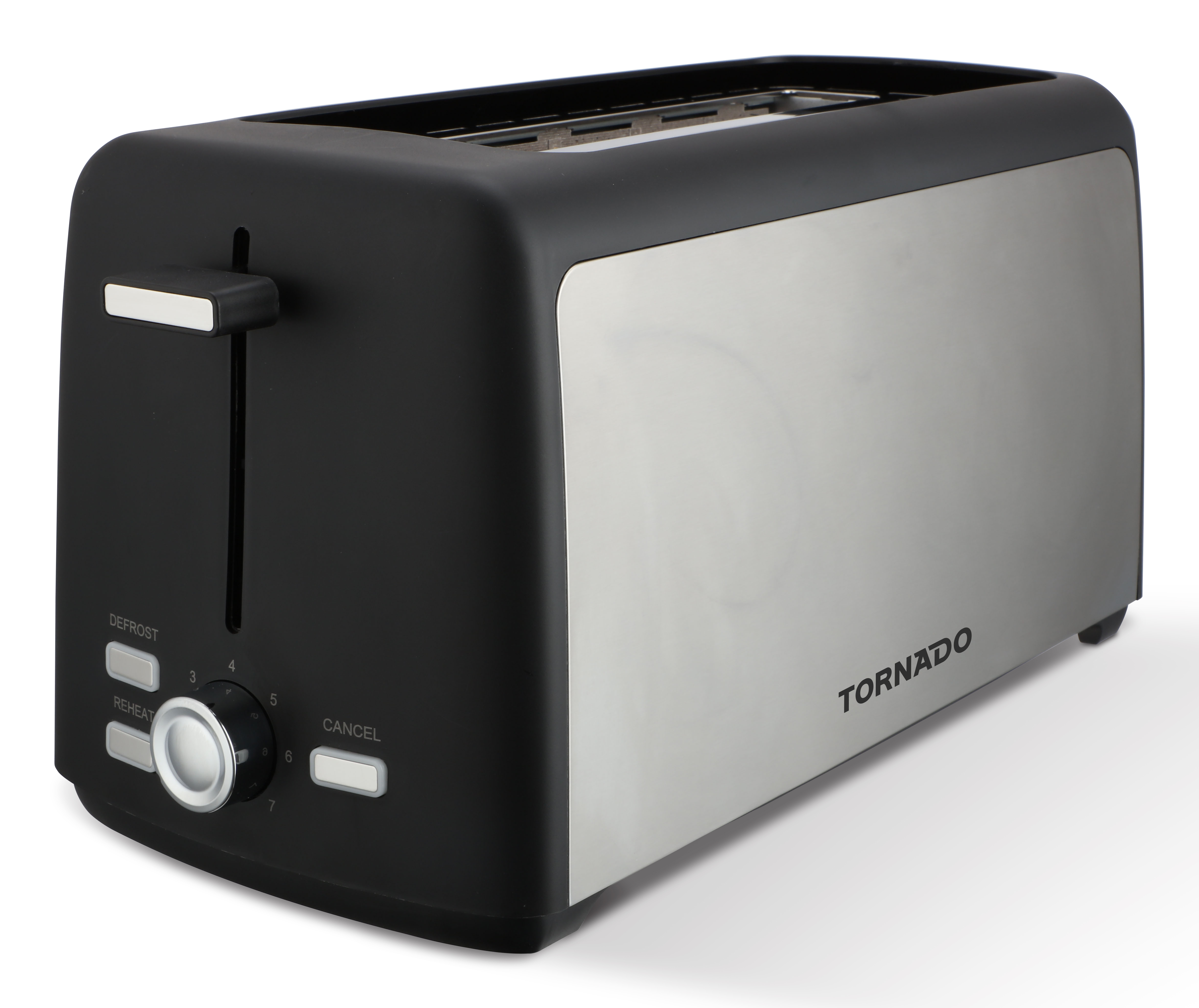 TTA-7402-GS TORNADO TOASTER 2Langscheiben 1400W 220-240V schw-silber (TTA-7402-GS)