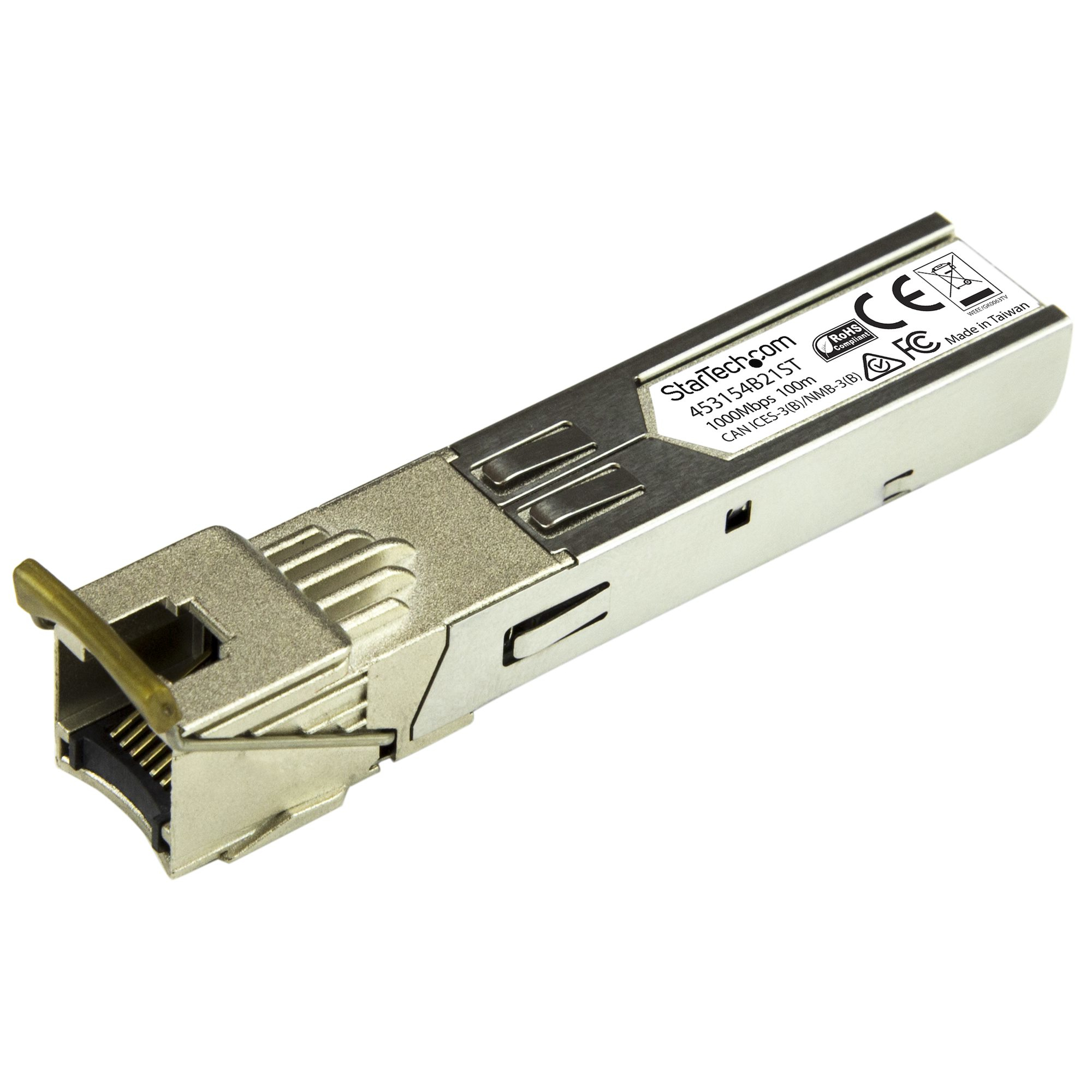 StarTech.com Gigabit RJ45 Copper SFP Transceiver Module - HP 453154-B21 Compatible - SFP (Mini-GBIC)-Transceiver-Modul (gleichwertig mit: HP 453154-B21) - Gigabit Ethernet - 1000Base-T - RJ-45 - bis zu 100 m