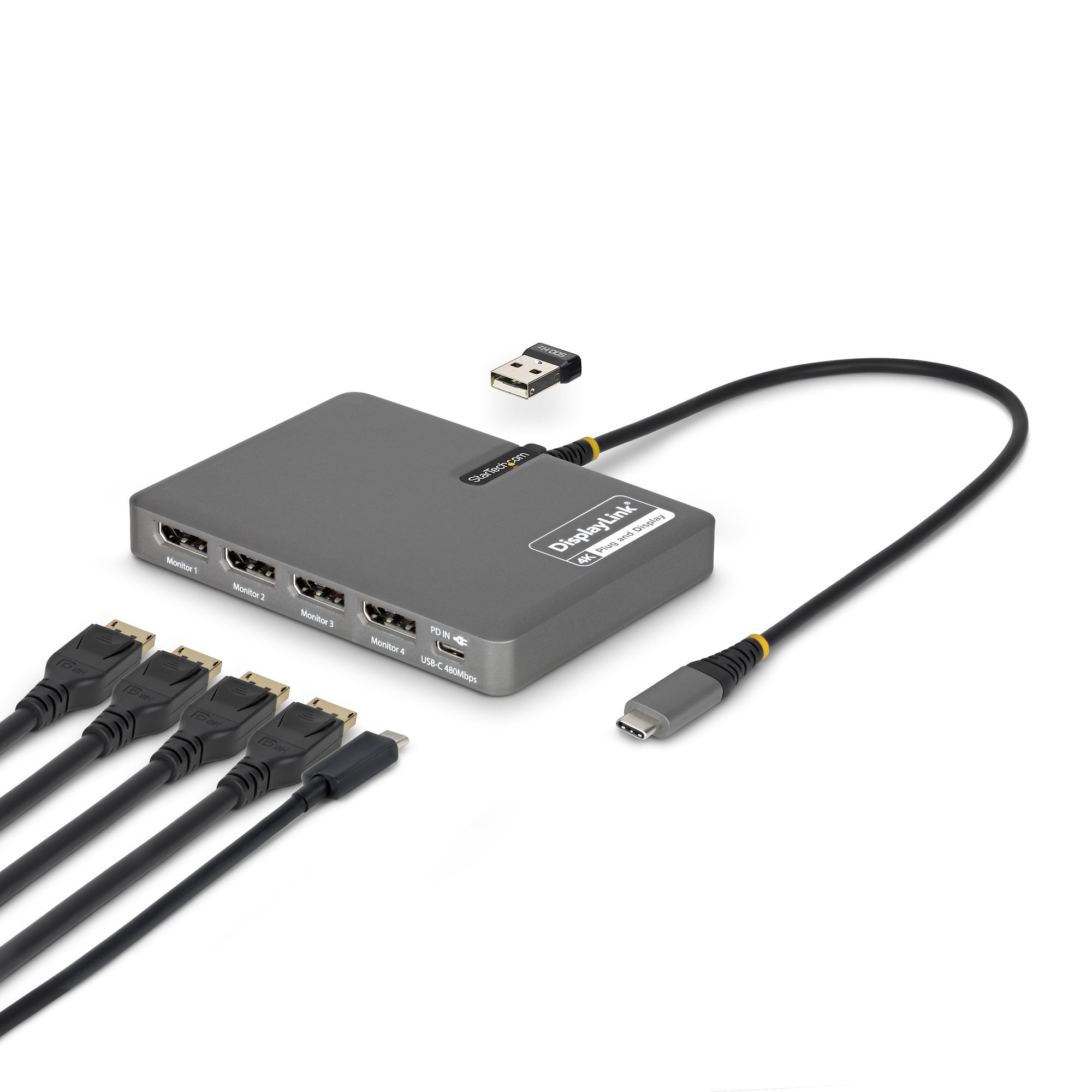 StarTech.com USB-C to Quad DP Adapter - Adapter - Digital/Daten (QUAD-USB-DP-ADAPT)