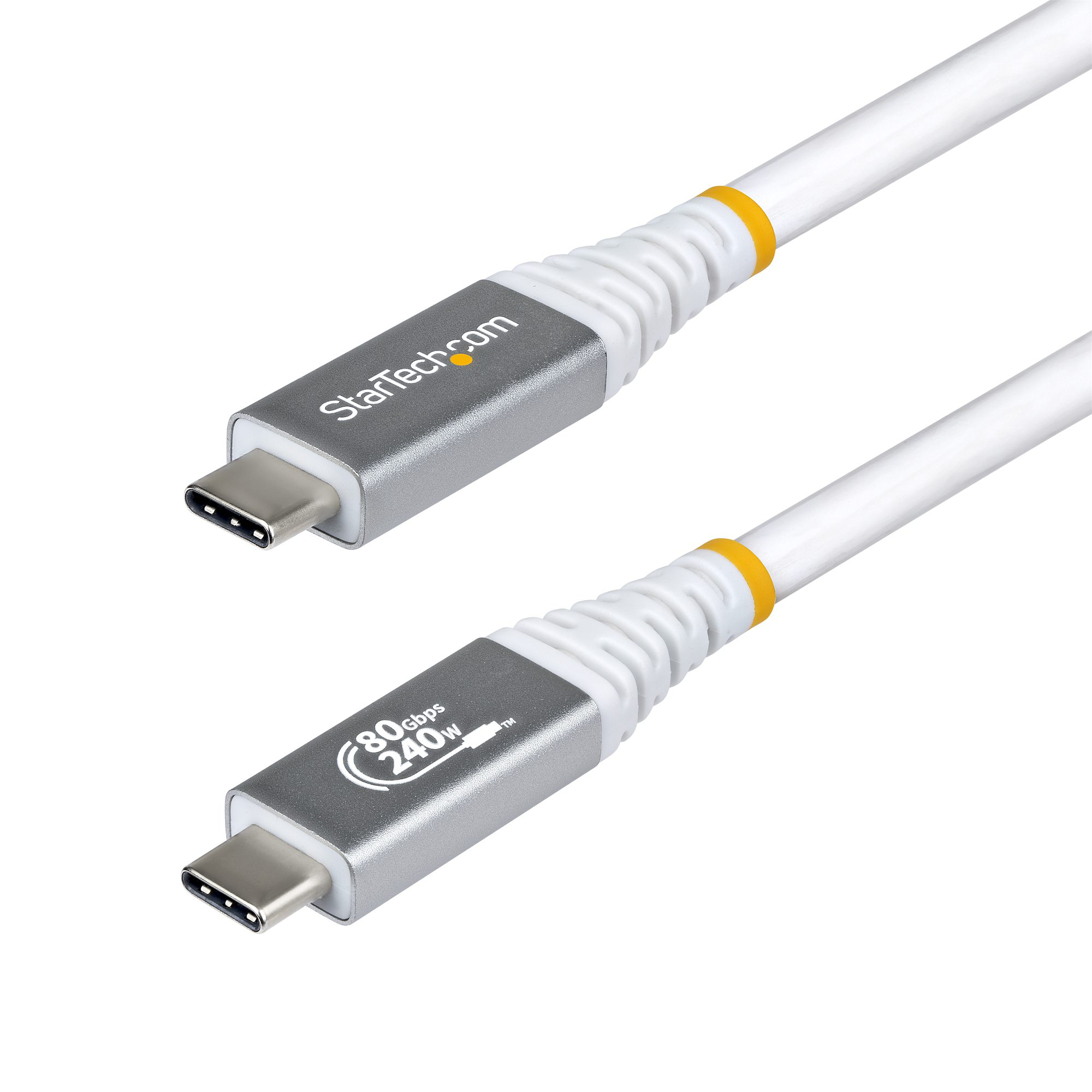 STARTECH.COM 1,5m USB4 Kabel 80Gbps USB-IF-zertifiziertes USB-C Ladekabel 240W 8K 120Hz-4K 240Hz DP2.1monitorkabel Thunderbolt 4 (CC150CM80GUSB4CABLEW)