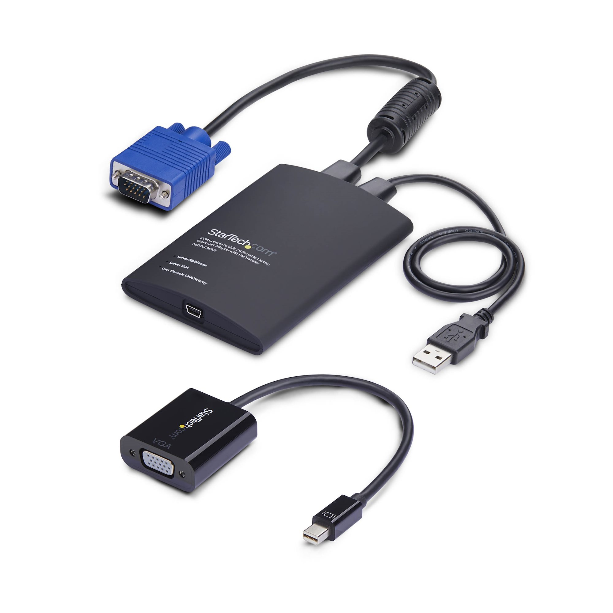StarTech.com Portable Laptop Crash Cart Adapter, USB/VGA/Mini DisplayPort KVM Console, File Transfer and Video Capture (NOTECONS02-VGA-MDP)