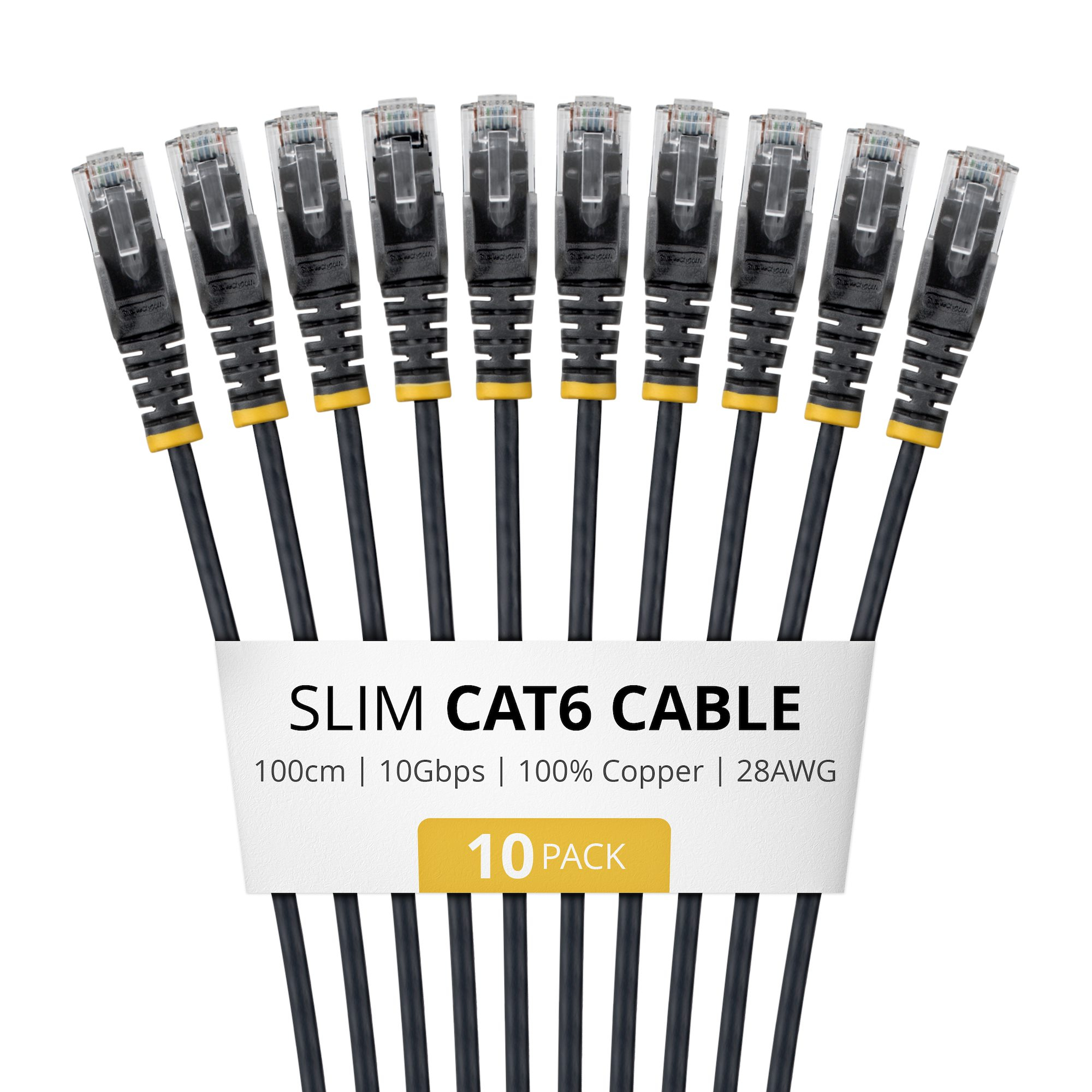 STARTECH 1M BLACK SLIM CAT6 CABLE PACK . (N6PAT100CMBKS10PK)