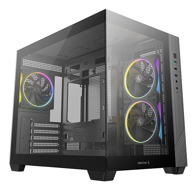 DeepCool CG330 3F Micro ATX Mini ITX ARGB Glas black (R-CG330-BKNGM3-G)